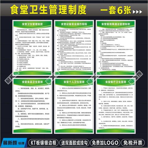 食堂管理制度牌 學校、幼兒園與公司餐廳的衛生管理核心